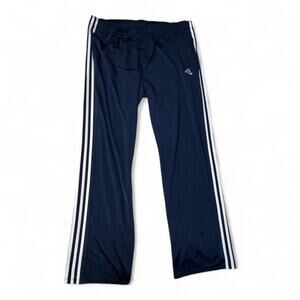 2XL adidas Track Pants - Navy straight leg 3-Stripes tricot